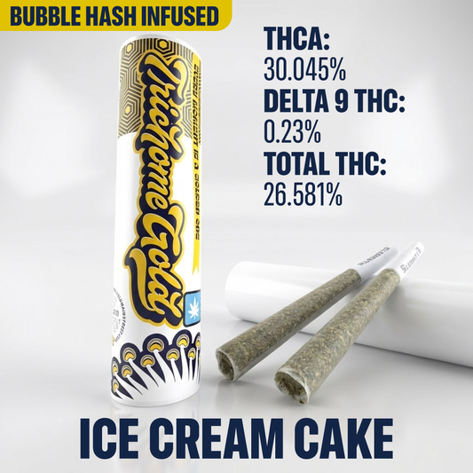 Ice Cream Cake 1g 25% Bubble Hash Infused Pre-Roll 2 Pack